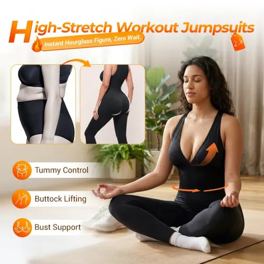 Ribbed V-Neck Jumpsuit